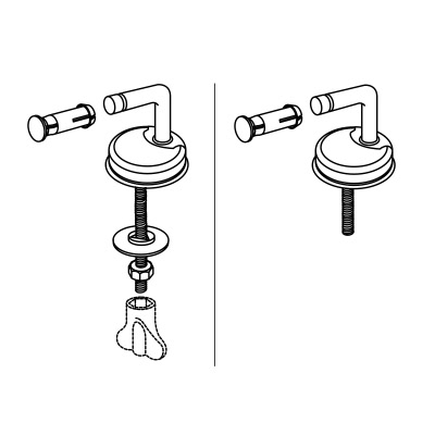 Pressalit Bottom Fix Toilet Seat Hinge Set BR7999