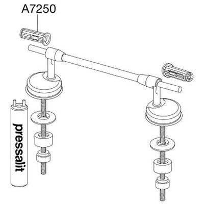 Pressalit Projecta Plus 540/530 Anti Vandal Universal Bottom Fix Toilet Seat Bar Hinge Set BZ1999
