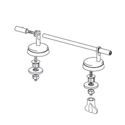 Pressalit Projecta Pro 896 Extra Strong Bottom Fix Cross Bar Toilet Seat Hinge Set DB4999
