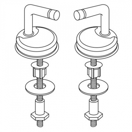 Pressalit Bottom Fix Toilet Seat Hinge Set D07999