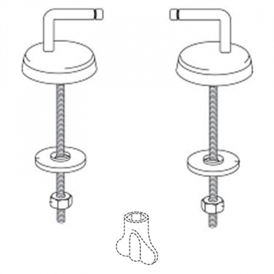 Pressalit 716 Universal Bottom Fix Toilet Seat Hinge Set D97999