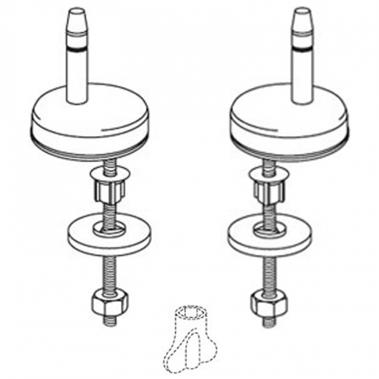 Pressalit 718 Universal Bottom Fix Toilet Seat Toggle Hinge Set D59999