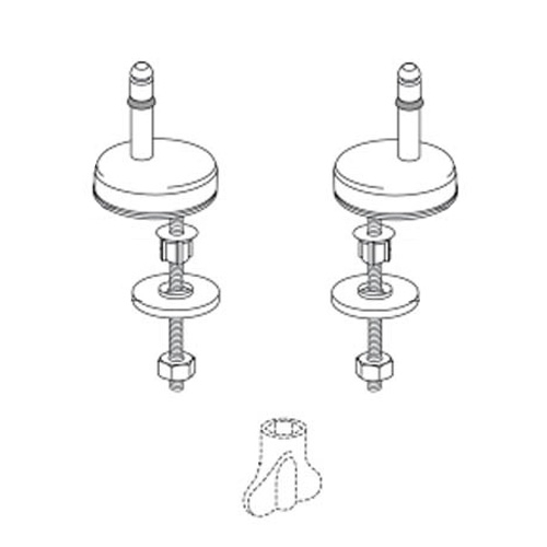 Pressalit 722 Universal Bottom Fix Toilet Seat Hinge Set D74999