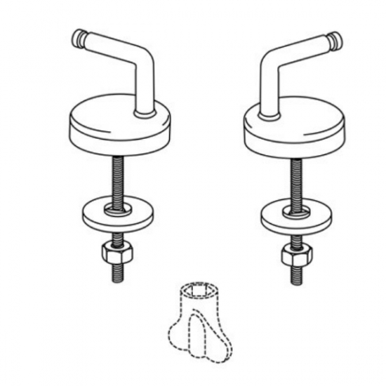 Pressalit 2000 124 Univertical Bottom Fix Toilet Seat Hinge Set UN3P999