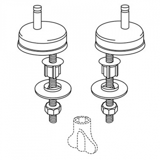 Pressalit T Soft 742 Bottom Fix Universal Toilet Seat Hinge Set D15999
