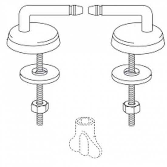 Pressalit Code 778 Standard Close Bottom Fix Toilet Seat Hinge Set DD8999