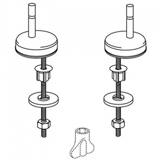 Pressalit Bottom Fix Toilet Seat Hinge Set D05999