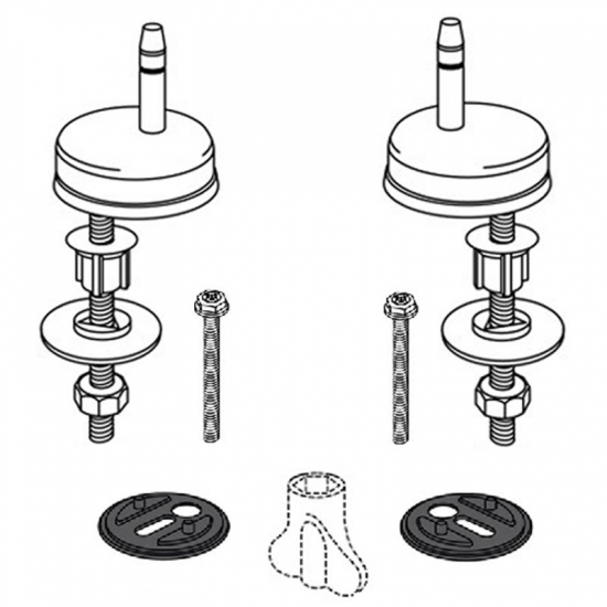 Pressalit Delight 492 Universal Flex Top/Bottom Fix Toilet Seat Hinge Set D78999