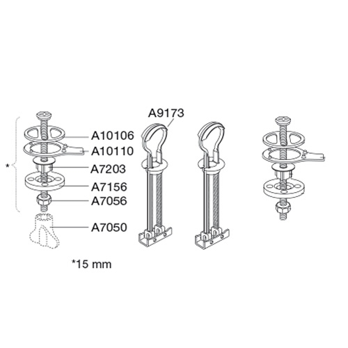 Pressalit Projecta Solid Pro Top/Bottom Fix Universal Toilet Seat Hinge Set DG4925