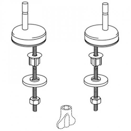 Pressalit Scandinavia Plus 758 Bottom Fix Toilet Seat Hinge Set D05999