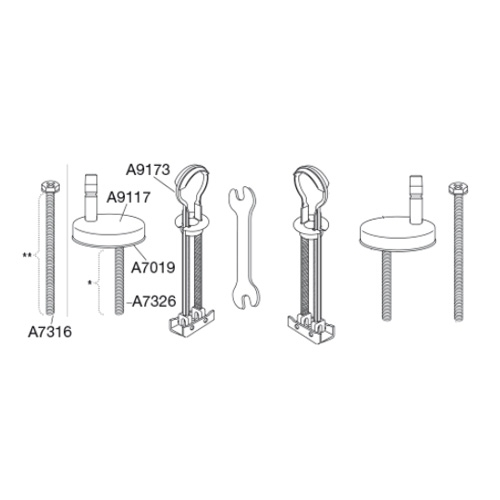 Pressalit Sway D2 994 Top Fix Toilet Seat Universal Toggle Hinge Set with Lift Off DF4999