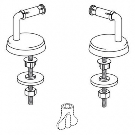 Pressalit T 2 316 Universal Bottom Fix Toilet Seat Hinge Set B13P999