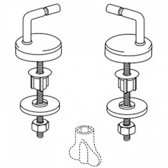 Pressalit Zaga 314 Univertical Bottom Fix Toilet Seat Hinge Set UN9999