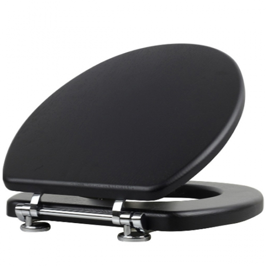 BC Sanitan Nouveau Toilet Seat Standard Hinge - Black VCLLSEACHHBLK