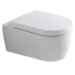 Toilettensitz CIELO SMILE Umhüllend, Duroplast Weiß, Mit Edelstahl-Scharnieren (Soft Close Oder Normal) – Made In Italy