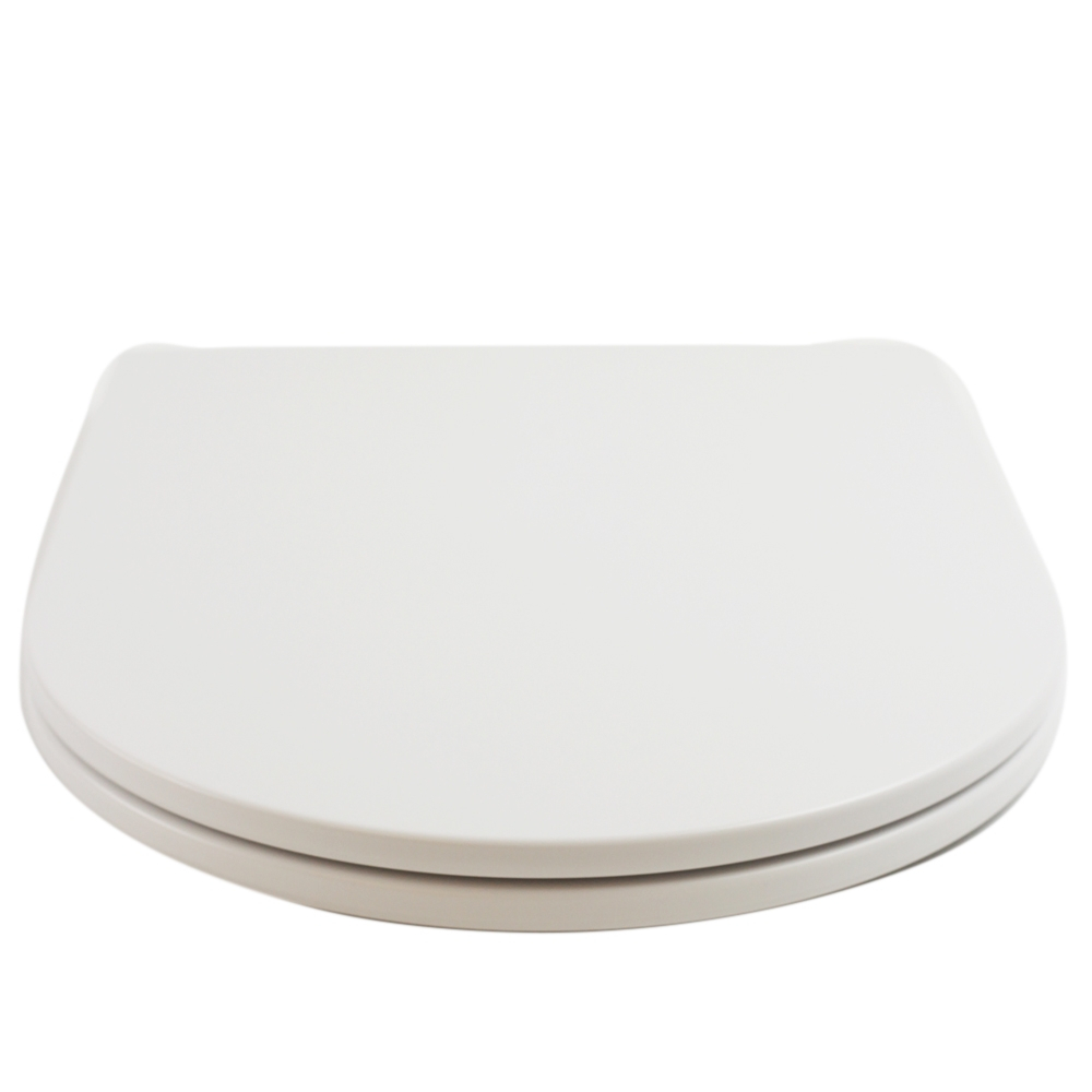 Euroshowers MDF White D Shape Soft Close Toilet Seat W/ Quick Release