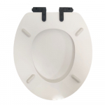 Heritage Bathrooms Soft Close Quick Release Toilet Seat & Cover White Gloss With Matt Black Hinges TSWGL105SC