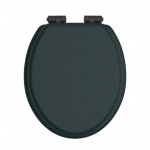 Heritage Bathrooms Soft Close Quick Release Toilet Seat & Cover Classic Green With Matt Black Hinges TSCLG105SC