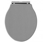 Hudson Reed Chancery Wooden Soft Close Quick Release Toilet Seat & Cover Storm Grey with Chrome Hinge LOS298