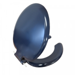 Celmac Cresent Standard Close Open Front Toilet Seat & Cover With Stainless Steel Bottom Fix Hinge Inas Blue SCX12IB