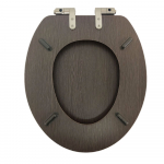 Heritage Bathrooms Soft Close Quick Release Toilet Seat & Cover Walnut With Brushed Nickel Hinges TSWAL103SSC