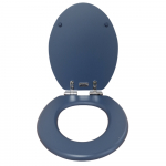 Heritage Bathrooms Soft Close Quick Release Toilet Seat & Cover Maritime Blue With Chrome Hinges TSMBL101SC