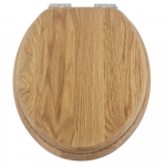 Heritage Bathrooms Soft Close Quick Release Toilet Seat & Cover Oak With Brushed Nickel Hinges TSOAK103SC