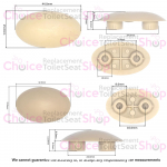 Villeroy & Boch Helios Toilet Seat and Cover Buffer Set Grey 92209000
