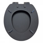 Heritage Bathrooms Soft Close Quick Release Toilet Seat & Cover Black With Matt Black Hinges TSBLA105SC