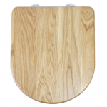 Choice S50 Solid Wood Sandwich Style Standard Close Toilet Seat & Cover Natural Oak With Chrome Hinges CHOICE-SW-S50