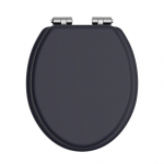 Heritage Bathrooms Soft Close Quick Release Toilet Seat & Cover Midnight Blue With Chrome Hinges TSMID101SC