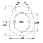 Pressalit Raja 410 Soft Close With Lift Off Bottom Fixing Toilet Seat & Cover White 410000-BL5999