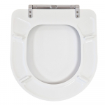 Croydex Haven Compact D Soft Close Quick Release Toilet Seat & Cover White With Chrome Hinges WL533522H