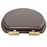 Heritage Bathrooms Soft Close Quick Release Toilet Seat & Cover Walnut With Brushed Brass Hinges TSWAL104SSC