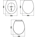 Hudson Reed Richmond Wooden Soft Close Quick Release Toilet Seat & Cover Timeless Sand with Chrome Hinge LOS499