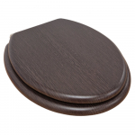 Heritage Bathrooms Soft Close Quick Release Toilet Seat & Cover Walnut With Vintage Gold Hinges TSWAL100SSC