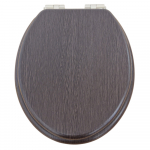 Heritage Bathrooms Soft Close Quick Release Toilet Seat & Cover Walnut With Vintage Gold Hinges TSWAL100SSC