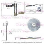 Kerasan Waldorf Soft Close Toilet Seat Hinge Set Chrome R108A15