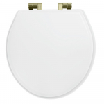 Imperial Bathrooms Astoria Deco Windsor Soft Close Toilet Seat & Cover White With Antique Gold Hinges XT50000210NSB