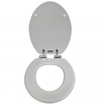 Heritage Bathrooms Soft Close Quick Release Toilet Seat & Cover Dove Grey With Chrome Hinges TSDGR101SSC