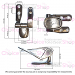 Ideal Standard Tonda Old Style (1991) Toilet Seat Hinge Set Chrome T2007AA