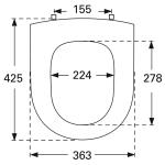Villeroy & Boch O.Novo Standard Close Toilet Seat Only White 9M636101