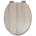 Pura Wyndham Soft Close Chrome Hinge Toilet Seat & Cover Oak S10142-OAK