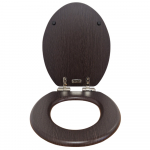 Heritage Bathrooms Soft Close Quick Release Toilet Seat & Cover Walnut With Vintage Gold Hinges TSWAL100SSC