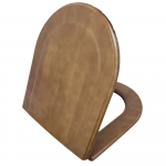 Villeroy & Boch Hommage Standard Close Toilet Seat & Cover Walnut With Brass Hinges 9926K600