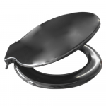 Celmac Calypso Standard Close Toilet Seat & Cover With Colour Match Plastic Hinge Black SCA11BL/SCA21BL
