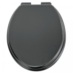 Heritage Bathrooms Soft Close Quick Release Toilet Seat & Cover Black With Matt Black Hinges TSBLA105SC