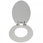 Heritage Bathrooms Soft Close Quick Release Toilet Seat & Cover Dove Grey With Brushed Nickel Hinges TSDGR103SC