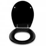 Croydex Lene Flexi-Fix Soft Close Quick Release Wooden Toilet Seat & Cover Matt Black WL601121H