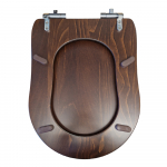 Flaminia Efi Soft Close Toilet Seat & Cover Solid Wood Walnut 23N/CR